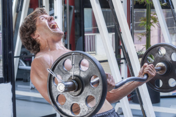 Intense barbell curl workout