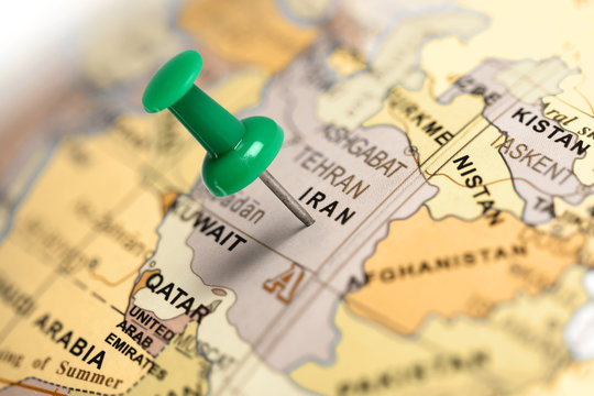 Location Iran. Green pin on the map.