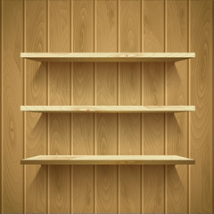 Wooden shelves