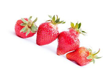 Strawberries isolated on white background