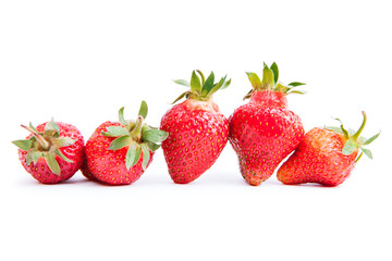 Strawberries isolated on white background