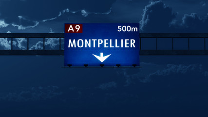 Montpellier France Highway Road Sign