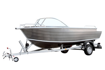 Easy boat loaded on the trailer for transportation