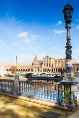 Closeup of Plaza de Espana at Seville