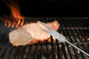 Meat Chop Cooked On The Barbecue Grill