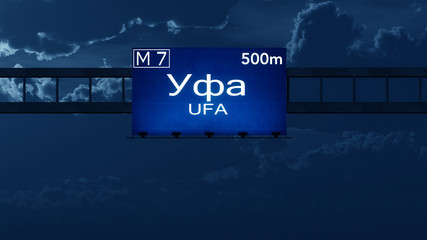 Ufa Russia Highway Road Sign