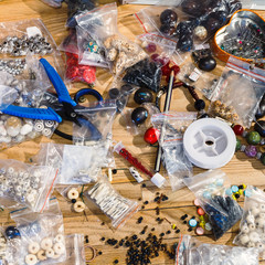 hardware for beads making on table