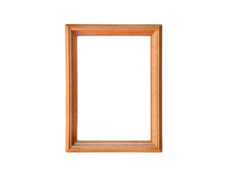 One wooden frame isolated on white background