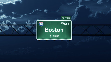 Boston USA Interstate Highway Road Sign