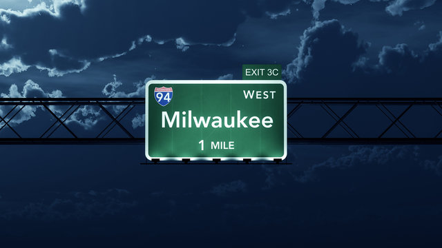 Milwaukee USA Interstate Highway Road Sign