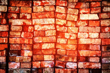 Old grunge brick wall background