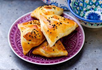 samosa on a plate.