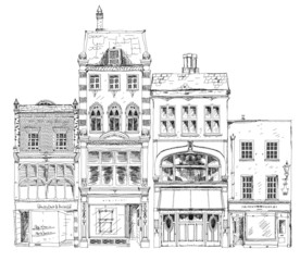 Obraz premium Bond street old houses with small shops. London