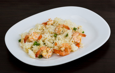 Fried rice with prawns