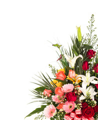 Beautiful bouquet of flowers isolated on white