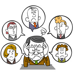 人間関係に悩む管理職のビジネスマン