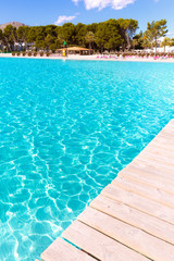Platja de Alcudia beach pier in Mallorca Majorca