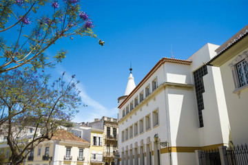 Fototapeta na wymiar The street in historic center of Faro Portugal.