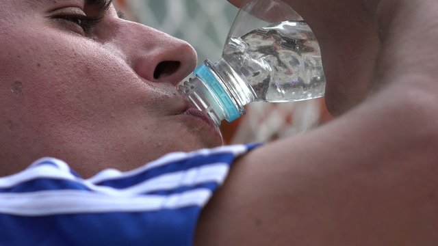 Man Drinking Water, Bottled Water