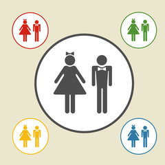 Male And Female Silhouettes for your design. people flat icon se