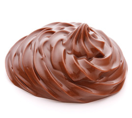 Chocolate cream swirl isolated on white background cutout