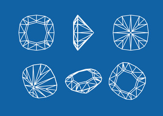 Collection shapes of diamond.