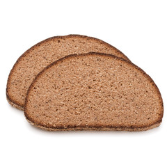 Slice of fresh rye bread isolated on white background cutout