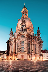 Fototapeta na wymiar Dresden, Frauenkirche at night