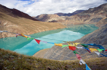 .Lake with turquoise water, Tibet