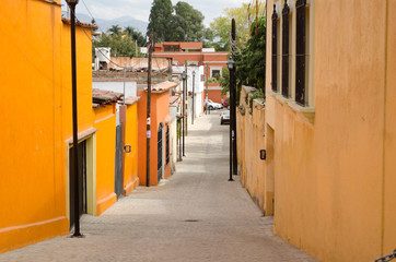 Fototapeta na wymiar A colorful mexican street in Oaxaca,Mexico