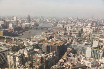 Fototapeta na wymiar London aerial view with Thames and St Paul cathedral