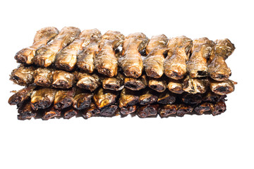 dried fish isolate on white