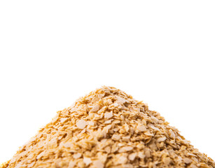 Whole grain breakfast cereal over white background