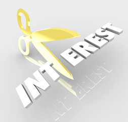 Scissors Cutting Interest Rate Borrow Money Lower Cost Loan