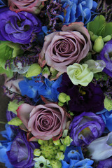 Blue and purple bridal bouquet