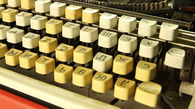 Retro typewriter rotates
