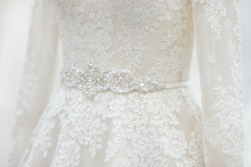 Fototapeta na wymiar Wedding dress close up