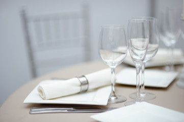 Table set for party reception