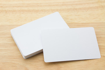 Blank business cards on a desk