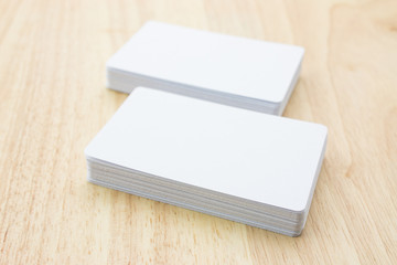 Blank business cards on a desk