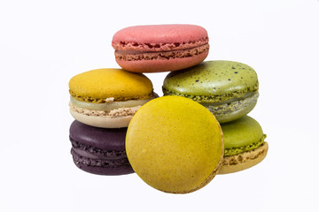 Colorful macaron isolated on white background