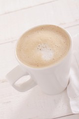 mug of cappuccino coffee