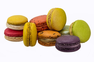 Colorful macaron isolated on white background