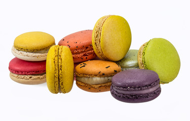 Colorful macaron isolated on white background