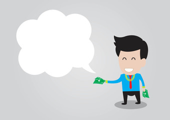 Millionaire with money and gold.