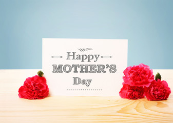 Mothers Day Card with Pink Carnetions