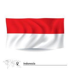 Obraz premium Flag of Indonesia