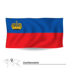 Fototapeta premium Flag of Liechtenstein