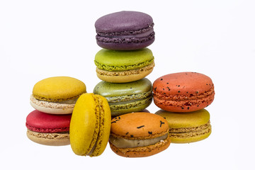 Colorful macaron isolated on white background