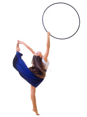 Girl engaged art gymnastic